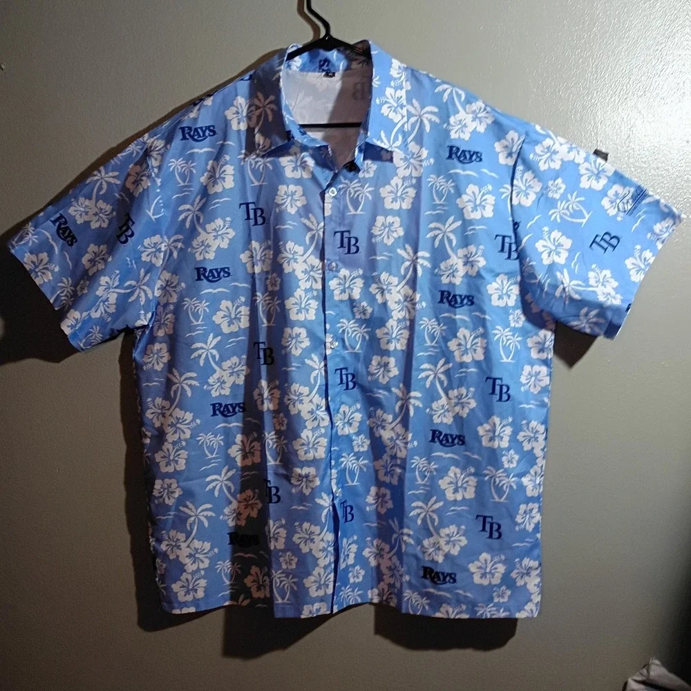 Tampa Bay Devil Rays Hawaiian MLB Baseball Button-down Mens XL #Summer Baseball